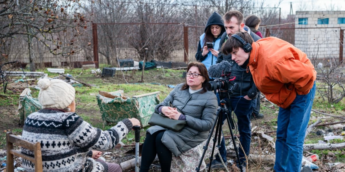 Photo: JDC video shoot in Koshary, Ukraine